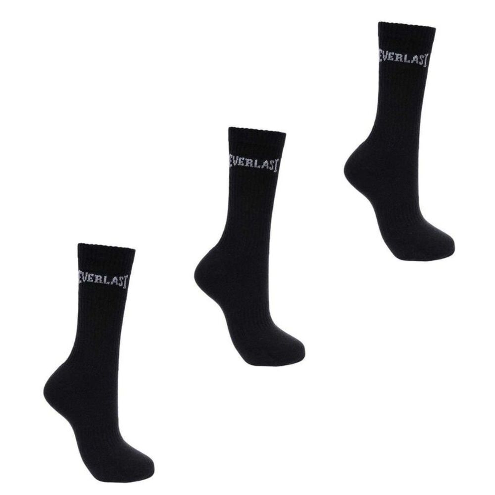 Everlast Mens Logo Crew Socks (Pack of 3) / Black